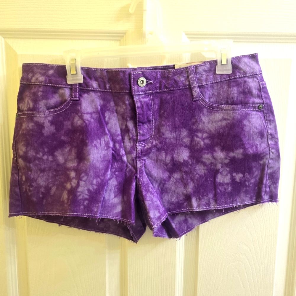 Arizona Purple Tye Dye Cutoff Short Shorts Juniors Size 13 NWT